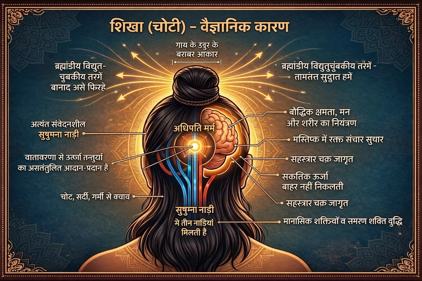 शिखा (चोटी) का महत्व: वैज्ञानिक और आध्यात्मिक दृष्टिकोण